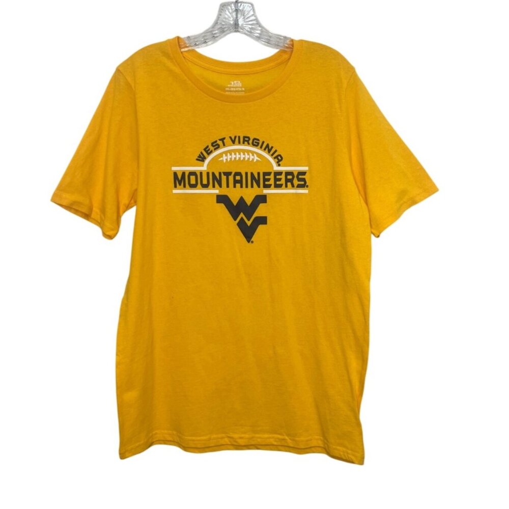 West Virginia Mountaineers‎ Football Graphic Tshirt 2XL Yellow New
